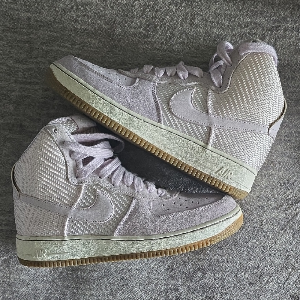 Nike Gray High-Top Sneakers with Knit Collar